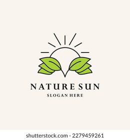 Icono de la plantilla de diseño de vectores abstracto con el logotipo del Sol natural.