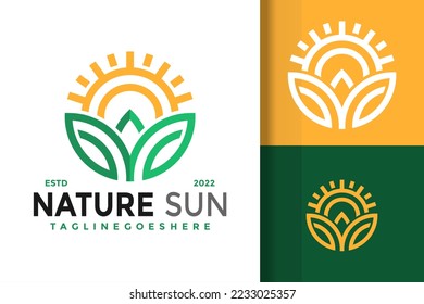 Nature Sun Logo Design, brand identity logos vector, modern logo, Logo Designs Vector Illustration Template