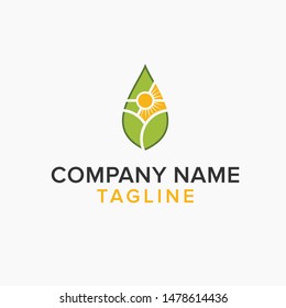 nature sun logo design concept vector 