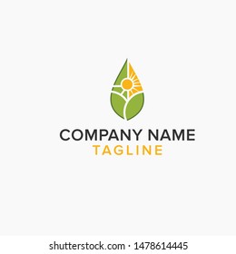 nature sun logo design concept vector 