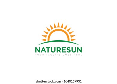 Nature sun logo and sun icon Vector design Template. Vector Illustrator Eps.10