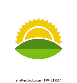 nature sun logo template vector icon