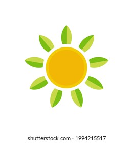 nature sun logo template vector icon