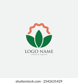 Naturaleza Sun logo Vector Plantilla