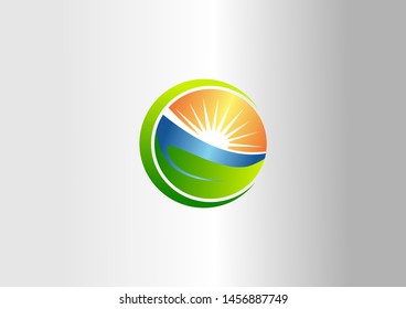 nature sun simple vector illustration 