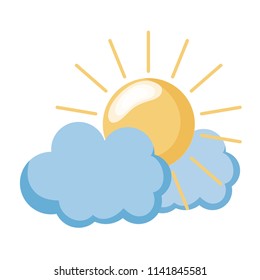 nature sun weather with fluffy clouds