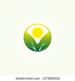 Nature with Sunrise icons templates, vector logo for business corporate, elements, illustration