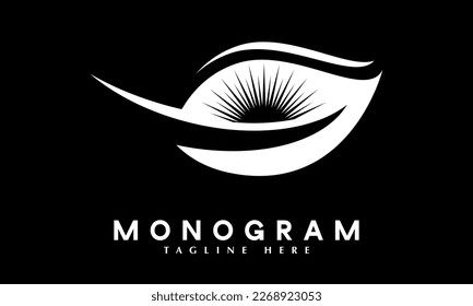 Plantilla de vector monograma abstracto del logotipo de la salida de la naturaleza