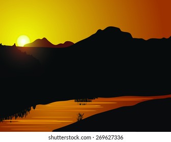 Nature sunset background