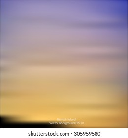 A nature sunset landscape blurred background vector illustration.