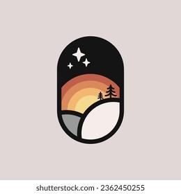 nature sunset logo or icon