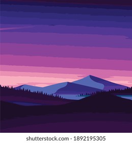 nature sunset vector art eps