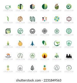 Nature symbol creative organic concept. Bio abstract herbal health care eco logo business. Fresh food, circle package, beauty flora, pharmacy icon. Corporate identity logotype.