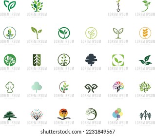Nature symbol creative organic concept. Bio abstract herbal health care eco logo business. Fresh food, circle package, beauty flora, pharmacy icon. Corporate identity logotype.