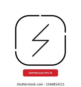 Nature symbol, lightning outline vector icon