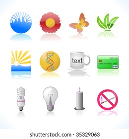 Nature symbols icons. Vector illustration