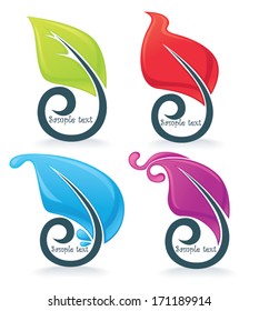 nature symbols look like a leaves, vector decorative elements