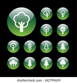 Nature symbols. Tree icons.