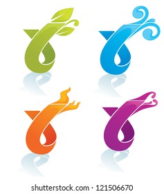 nature symbols, vector decorative elements