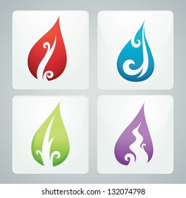 nature symbols, vector decorative elements