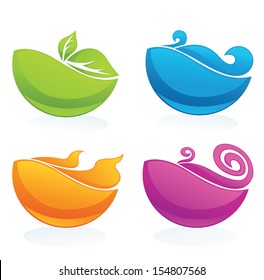 nature symbols, vector decorative elements