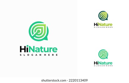 Nature Talk Logo Template Design. Hello Nature logo designs concept vector
