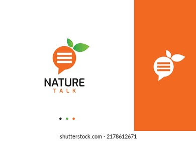 Nature talk logo template, Message and eco concept