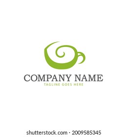 Nature Tea, Coffee Cup Vector Logo Template