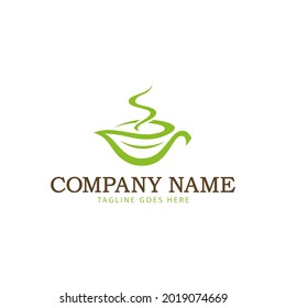 Nature Tea, Coffee Cup Vector Logo Template