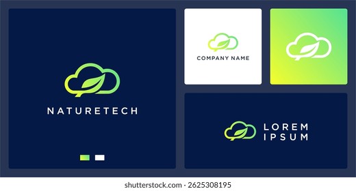 Diseño de logotipo de nube de tecnología de Naturaleza