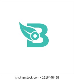Nature Tech letter B logo design vector template