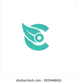 Plantilla de diseño vectorial del logotipo C de la carta de protección de la naturaleza