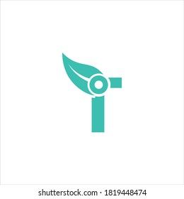 Plantilla de diseño vectorial del logotipo T de la carta de naturaleza