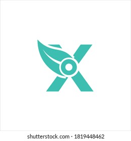 Nature Tech letter X logo design vector template