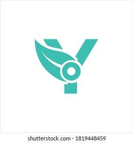 Nature Tech letter Y logo design vector template