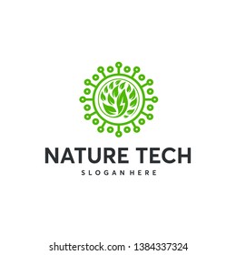 Nature Tech logo template, Green Technology logo concept, Growth Technology logo