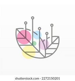 Nature and technology logo design concept. Technology logo template