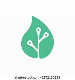 Nature and technology logo design concept. Technology logo template