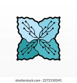 Concepto de diseño de logotipos de naturaleza y tecnología. Plantilla de logotipo de tecnología
