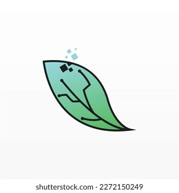 Nature and technology logo design concept. Technology logo template