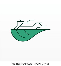 Nature and technology logo design concept. Technology logo template