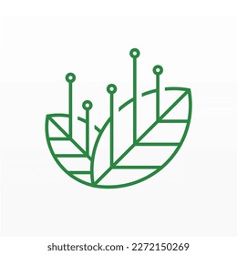 Nature and technology logo design concept. Technology logo template