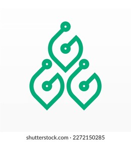 Nature and technology logo design concept. Technology logo template