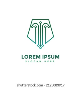 nature technology logo template design vector graphic, icon illustration