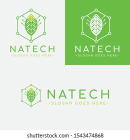Nature Technology Logo Templates Vector