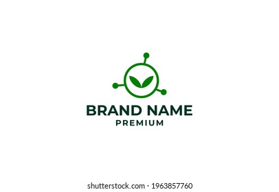 Nature Technology Plant Logo Vector Design Template suitable for nature brand product