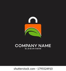 Nature and technology symbol logo Leaf and padlock logo vector stock illustrations