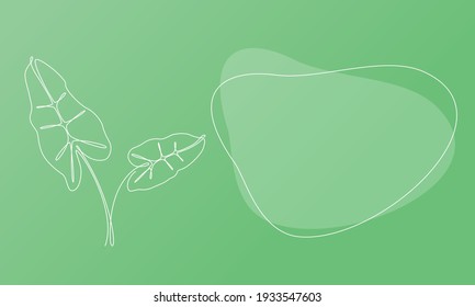 Nature template presentation design with palm leaves. Template for web banner with botany plants tematic. Vector illustration