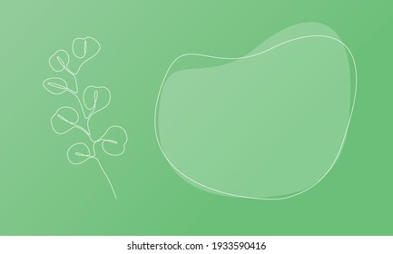 Nature template presentation design with silver eucalyptus. Template for web banner with botany plants tematic. Vector illustration