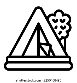 Nature tent icon outline vector. People job. Escape work